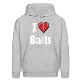 I LOVE BALLS Hoodie - heather gray