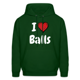 I LOVE BALLS Hoodie - forest green