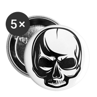 SKULL Buttons small 1'' (5-pack) - white