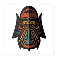AFRICAN MASK 4 Poster 16x16 - white