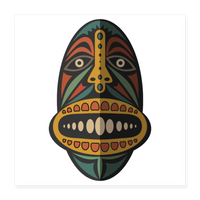 AFRICAN MASK 2 Poster 16x16 - white