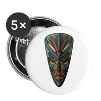 AFRICAN MASK Buttons small 1'' (5-pack) - white