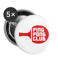 PING PONG CLUB Buttons small 1'' (5-pack) - white