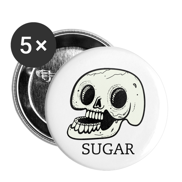 SUGAR Buttons small 1'' (5-pack) - white