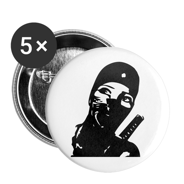 NINJA WOMAN Buttons small 1'' (5-pack) - white