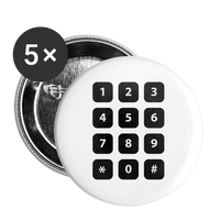 NUMBER Buttons small 1'' (5-pack) - white