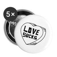 SUCKS Buttons small 1'' (5-pack) - white