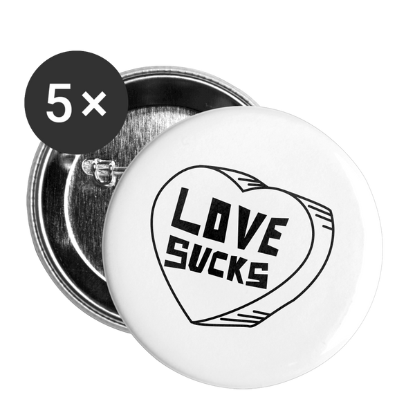 SUCKS Buttons small 1'' (5-pack) - white