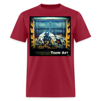 Train Art - dark red