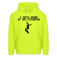 CHICS IN MY BASEMENT Hoodie - safety green