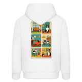 Cat Afternoon Hoodie - white