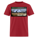 Train Art - dark red