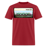 Train Art - dark red