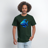Blue Fish - forest green