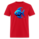 Blue Fish - red