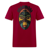 AFRICAN MASK 3 - dark red