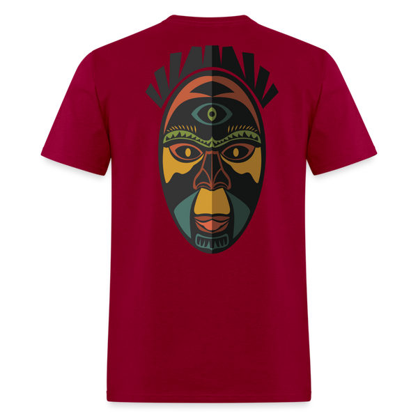 AFRICAN MASK 3 - dark red
