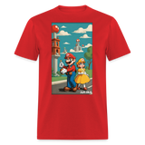 Mario and Princess - red