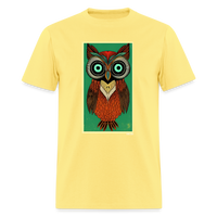 Owl Portrait - cornsilk