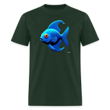 Blue Fish - forest green