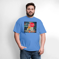 No Left Turn - carolina blue