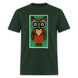 Owl Portrait - forest green
