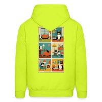 Cat Afternoon Hoodie - safety green