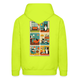 Cat Afternoon Hoodie - safety green