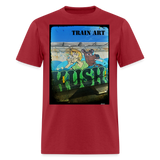 Train Art - dark red