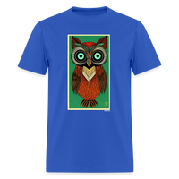 Owl Portrait - royal blue