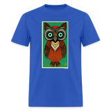 Owl Portrait - royal blue