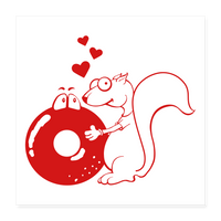 DONUT LOVE Poster 16x16 - white