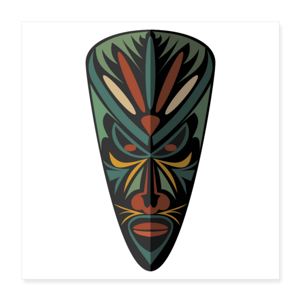 AFRICAN MASK Poster 16x16 - white
