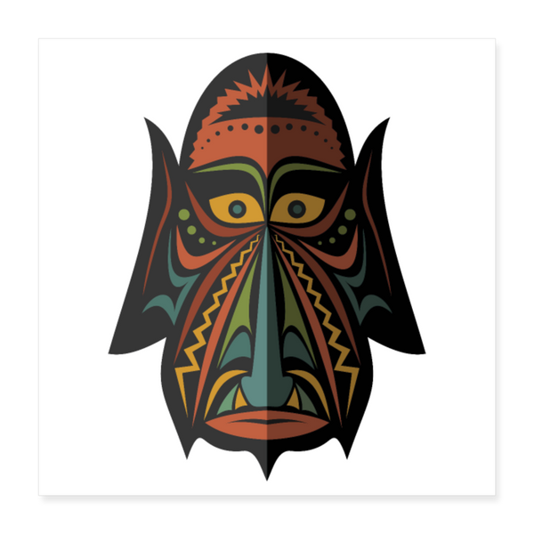 AFRICAN MASK 4 Poster 16x16 - white