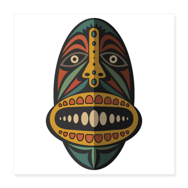 AFRICAN MASK 2 Poster 16x16 - white