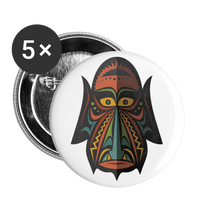 AFRICAN MASK 4 Buttons small 1'' (5-pack) - white