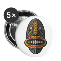 AFRICAN MASK 2 Buttons small 1'' (5-pack) - white
