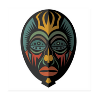 AFRICAN MASK 5 Poster 16x16 - white