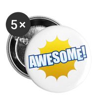 AWESOME Buttons small 1'' (5-pack) - white