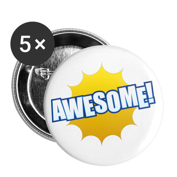 AWESOME Buttons small 1'' (5-pack) - white