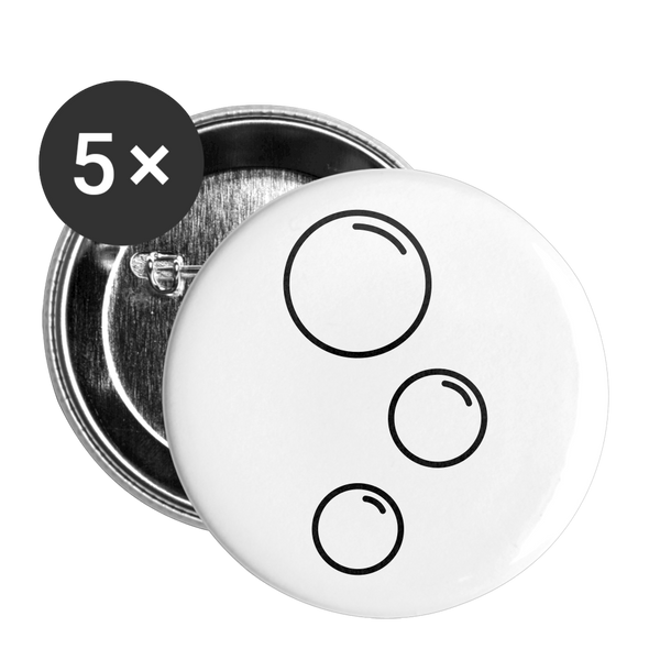 BUBBLES Buttons small 1'' (5-pack) - white