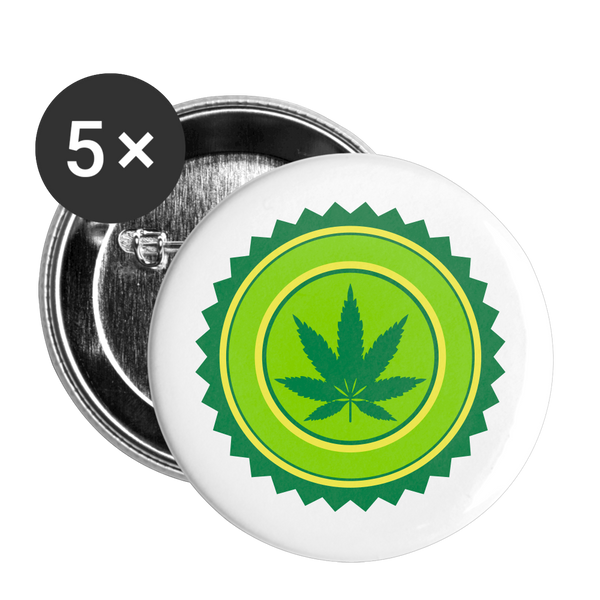 GREEN TAG Buttons small 1'' (5-pack) - white