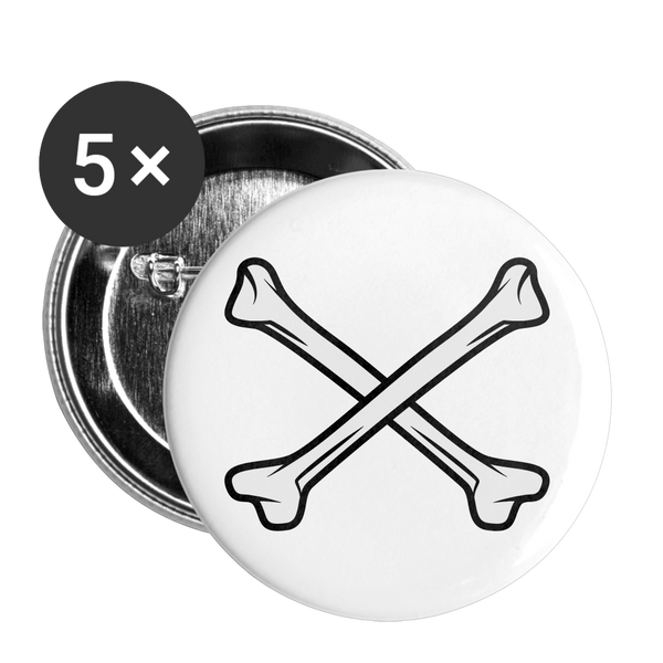 BONES Buttons small 1'' (5-pack) - white