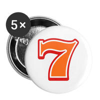 7 Buttons small 1'' (5-pack) - white