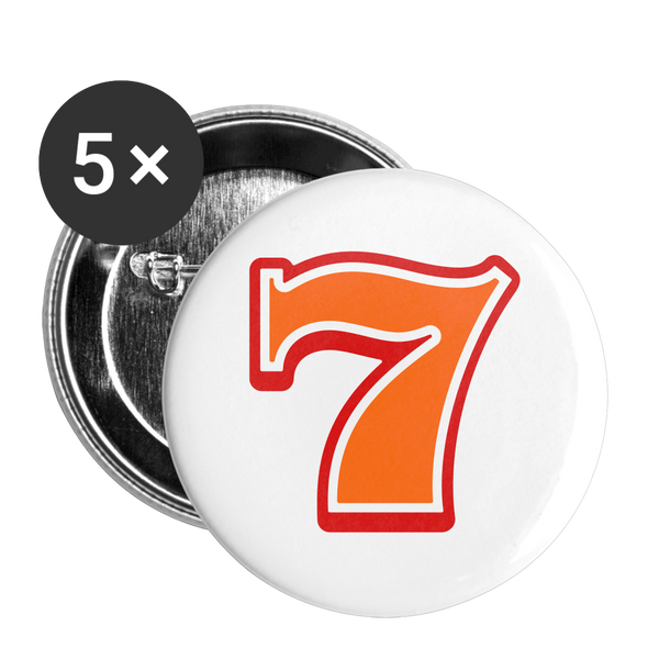 7 Buttons small 1'' (5-pack) - white