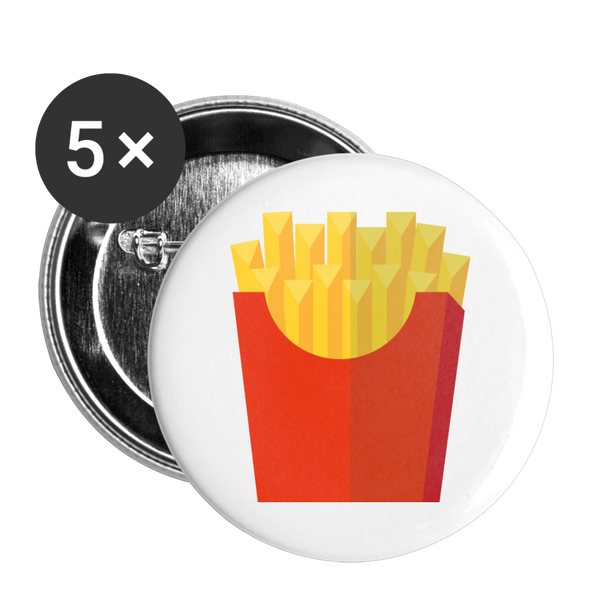 FRIES Buttons small 1'' (5-pack) - white