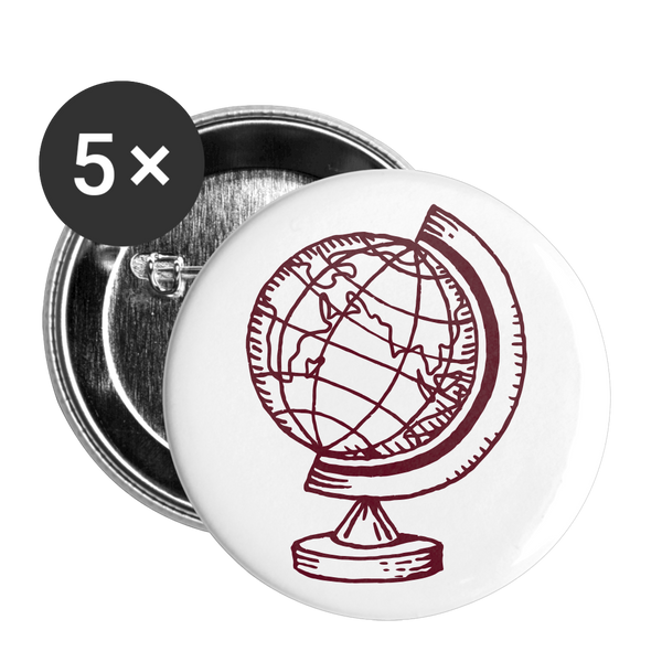 GLOBAL Buttons small 1'' (5-pack) - white