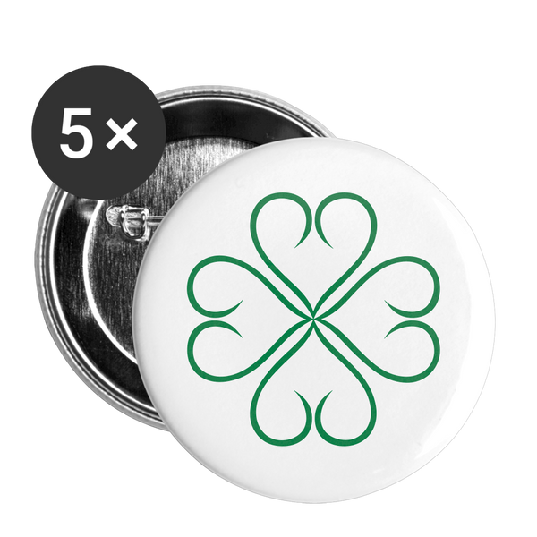 H CLUB Buttons small 1'' (5-pack) - white