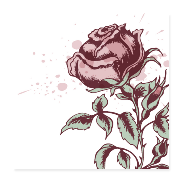 ROSEY Poster 16x16 - white