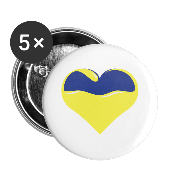 UKRAINE LOVE Buttons small 1'' (5-pack) - white